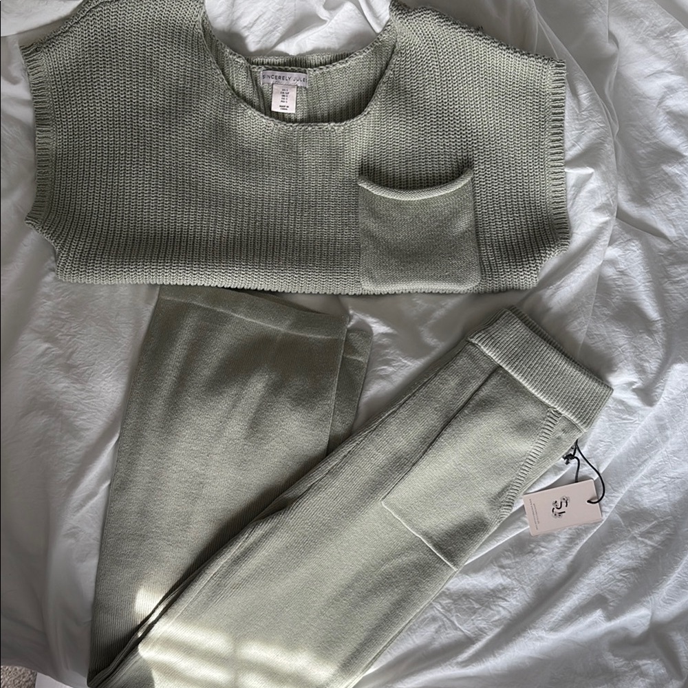 Women's Sage Green Knit Set